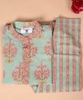 Teal Boota Kurta Set