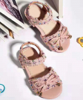 Pink Tweed Sandals 