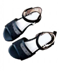 Black Mesh Peeptoe Sandals 