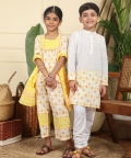 Zahra Embroidered Hand Block Kurta
