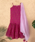 Chanderi Block Printed Sharara Set with Scalloped Dupatta