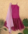 Chanderi Block Printed Sharara Set with Scalloped Dupatta