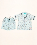 Blue Zoo Animals Style Shirt With Shorts