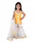 Golden Lotus Top With Sharara Set