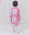 Pink And White Kurta Pajama Set