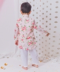 Pink Floral Kurta Pajama Jacket Set