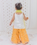 Mustard Sharara With White Kurta Set