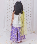 Purple Sharara With White Kurta Set