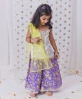 Purple Sharara With White Kurta Set