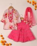 Pink Floral Sharara Set