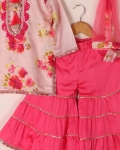 Pink Floral Sharara Set