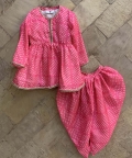 Hot Pink Bandhani Dhoti Set