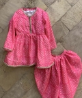 Hot Pink Bandhani Dhoti Set