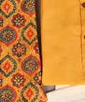Ajrakh Print Nehru Jacket Set Yellow