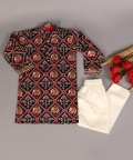 Navy Patola Kurta Set