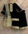 Black Velvet Kurti Set