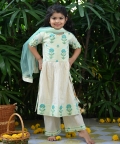 Handblock Floral Pattern Long Kurti Set 
