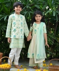 Handblock Floral Pattern Long Kurti Set 