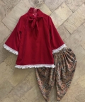 Raspberry Pink Kurti-Dhoti Set