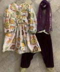 Printed Velvet Lilac Set