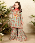 Teal Booti Sharara Set