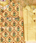 Yellow Mughal Jaal Nehru Jacket