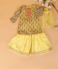 Yellow Mughal Jaal Sharara Set