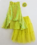 Sequence Top With Tiered Lehenga Set