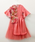 Yoke Embroidered Half Jacket Gown