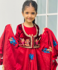Maroon Chanderi Embroidered Anarkali Set