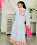 Color Full Mirror Anarkali Set 