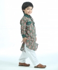 Bottle Green Pathani Kurta Set For Boys