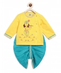 Baby Boy Krishna Dhoti Kurta Set-Yellow