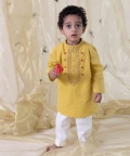Boy Bird Embroidery Zari Kurta Set