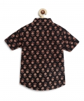 Boy Cotton Half Sleeves Shirt-Black