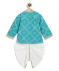 Baby Boy Bandhani Print Cotton Dhoti  Kurta - Blue