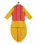 Jacquard Multi 3 Pc Bundi Set - Yellow