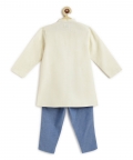Elephant Kurta Pyjama Set - Cream