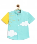 Cloudy Sun Shirt-Blue