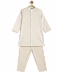 Vanilla Sky Kurta Pyjama Set-Cream
