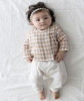 Check Mate Jhabla Set-Beige