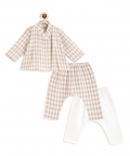 Check Mate Jhabla Set-Beige