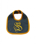 Personalised Gold And Grey Initial Woven Bib