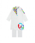 Ivory Embroidery Kurta With Bottoms