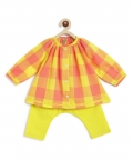 Chirpy Checks Jhabla Set-Yellow