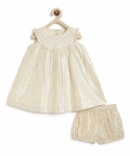Summer Shimmer Dress-Cream