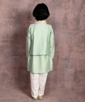 Thread & Sequins Embroidered Nehru Jacket & Kurta & Pant Set