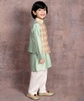 Thread & Sequins Embroidered Nehru Jacket & Kurta & Pant Set