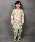 Bird Print Kurta & Dhoti Set