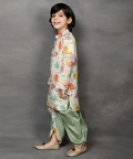 Bird Print Kurta & Dhoti Set